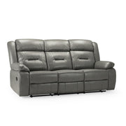 Novie Grey Faux Leather 3 Seater Manual Recliner Sofa