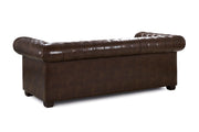 Old Bailey Chesterfield Sofa - Antique Brown 3 Seater - 215 CM 