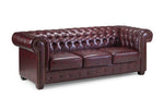 Old Bailey Chesterfield Sofa - Oxblood Red 3 Seater - 215 CM 