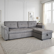 Omniya Grey Fabric Corner Pull Out Sofabed