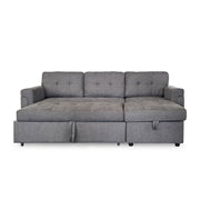 Omniya Grey Fabric Corner Pull Out Sofabed