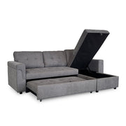 Omniya Grey Fabric Corner Pull Out Sofabed