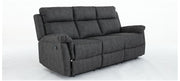 Oscar Suede Fabric Manuel Recliner Sofa Suite - Charcoal 3+2+1 Set 
