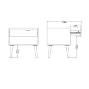 Oslo Bedside 1 Drawer in Black and Oak 