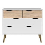 Oslo Chest of 4 Drawers in White and Oak 