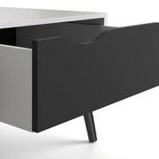 Oslo Coffee Table 1 Drawer 1 Shelf in White and Black Matt 