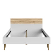 Oslo Euro Double Bed (140 x 200) in White and Oak 