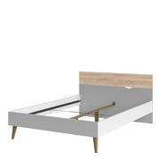 Oslo Euro Double Bed (140 x 200) in White and Oak 