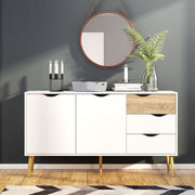 Oslo Sideboard Large 3 Drawers 2 Doors in White and Oak 