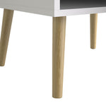 Oslo TV Unit Wide 2 Drawers 4 Shelves in White and Oak 