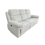 Owen Cream Fabric 3 Seater Electric Recliner Sofa