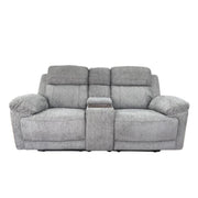 Owen Grey Fabric 2 Seater Electric Recliner Sofa with Console