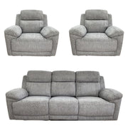 Owen Grey Fabric 3+1+1 Seater Electric Recliner Sofa Set