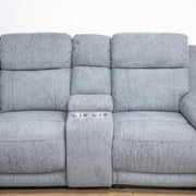 Owen Grey Fabric Electric Recliner Corner Sofa with Console