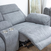 Owen Grey Fabric Electric Recliner Corner Sofa with Console