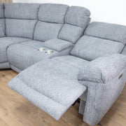 Owen Grey Fabric Electric Recliner Corner Sofa with Console