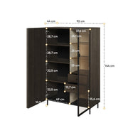 Piemonte PE-06 Display Cabinet 92cm