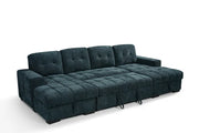 Palermo Teal Fabric U Shape Corner Sofa Bed - 318cm