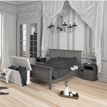 Paris 3 Piece Bundle, Bedside, Chest and 2 Door Wardrobe In Matt Grey 