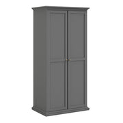 Paris 3 Piece Bundle, Bedside, Chest and 2 Door Wardrobe In Matt Grey 
