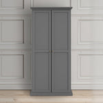 Paris 3 Piece Bundle, Bedside, Chest and 2 Door Wardrobe In Matt Grey 