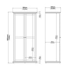 Paris 3 Piece Bundle, Bedside, Chest and 2 Door Wardrobe In Matt Grey 