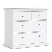 Paris 3 Piece Bundle, Bedside, Chest and 2 Door Wardrobe in White 