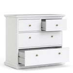 Paris 3 Piece Bundle, Bedside, Chest and 2 Door Wardrobe in White 