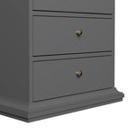 Paris Chest 5 Drawers in Matt Grey 
