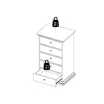 Paris Chest 5 Drawers in Matt Grey 