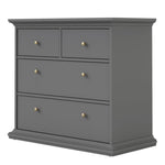 Paris Chest of 4 Drawers in Matt Grey 