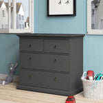 Paris Chest of 4 Drawers in Matt Grey 