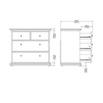 Paris Chest of 4 Drawers in Matt Grey 