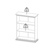 Paris Low Bookcase in Matt Grey 