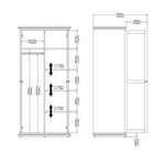 Paris Wardrobe with 2 Doors in Matt Grey 