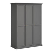 Paris Wardrobe with 3 Doors in Matt Grey 