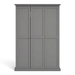 Paris Wardrobe with 3 Doors in Matt Grey 