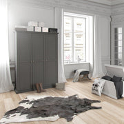 Paris Wardrobe with 3 Doors in Matt Grey 