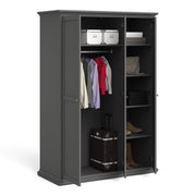 Paris Wardrobe with 3 Doors in Matt Grey 