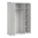 Paris Wardrobe with 3 Doors in White 