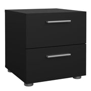 Pepe 3 Piece Bundle, Bedside, Chest and 2 Door Wardrobe in Black 