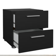 Pepe 3 Piece Bundle, Bedside, Chest and 2 Door Wardrobe in Black 
