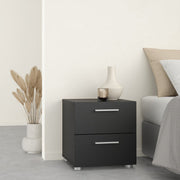 Pepe 3 Piece Bundle, Bedside, Chest and 2 Door Wardrobe in Black 