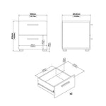 Pepe 3 Piece Bundle, Bedside, Chest and 2 Door Wardrobe in Black 