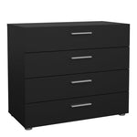 Pepe 3 Piece Bundle, Bedside, Chest and 2 Door Wardrobe in Black 