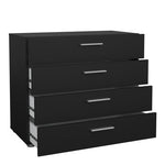 Pepe 3 Piece Bundle, Bedside, Chest and 2 Door Wardrobe in Black 