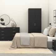 Pepe 3 Piece Bundle, Bedside, Chest and 2 Door Wardrobe in Black 