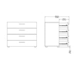 Pepe Chest of 4 Drawers in Oak 