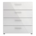 Pepe Chest of 4 Drawers in Oak with White High Gloss 