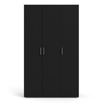 Pepe Wardrobe with 3 Doors in Black 